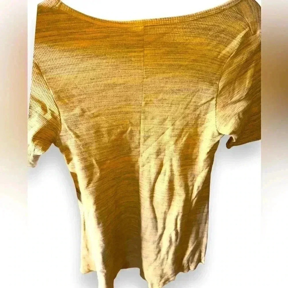 Lularoe XXS mustard & black micro stripe Perfect T . Cotton blend ribbed NWT - Picture 2 of 6